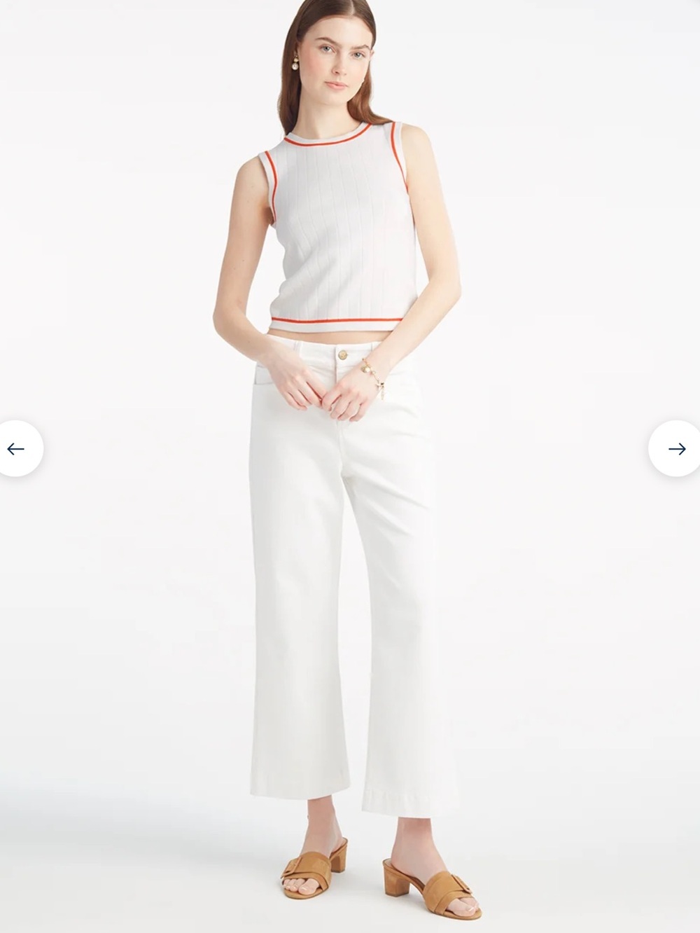 Draper James Sweater Tank Top Magnolia White Size Small